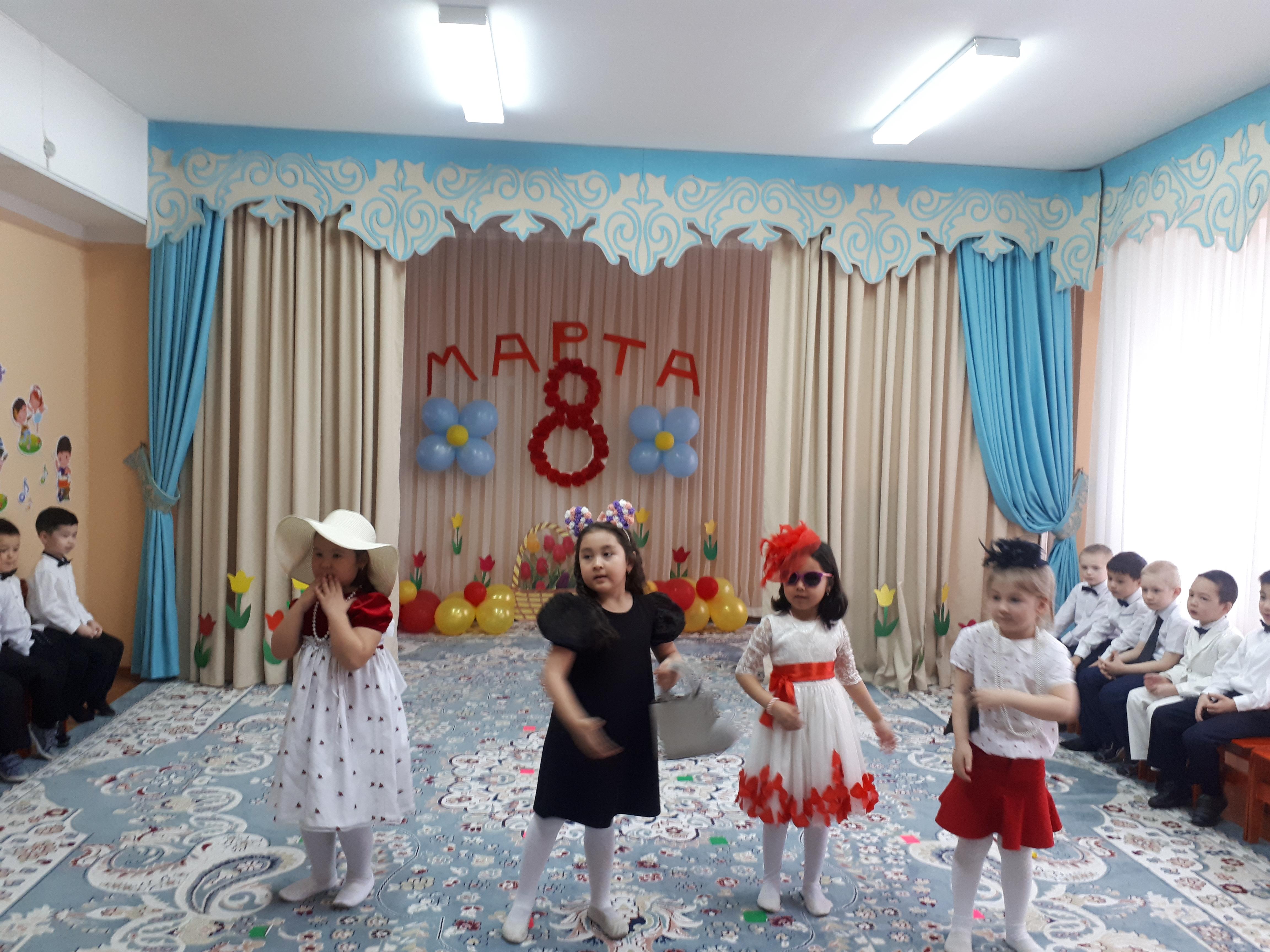 8 наурыз Халықаралық әйелдер күніне арналған көктем мерекесі. Тақырыбы «Қасқыр мен жеті лақ». "Құлыншақ" мектепалды даярлық тобы.