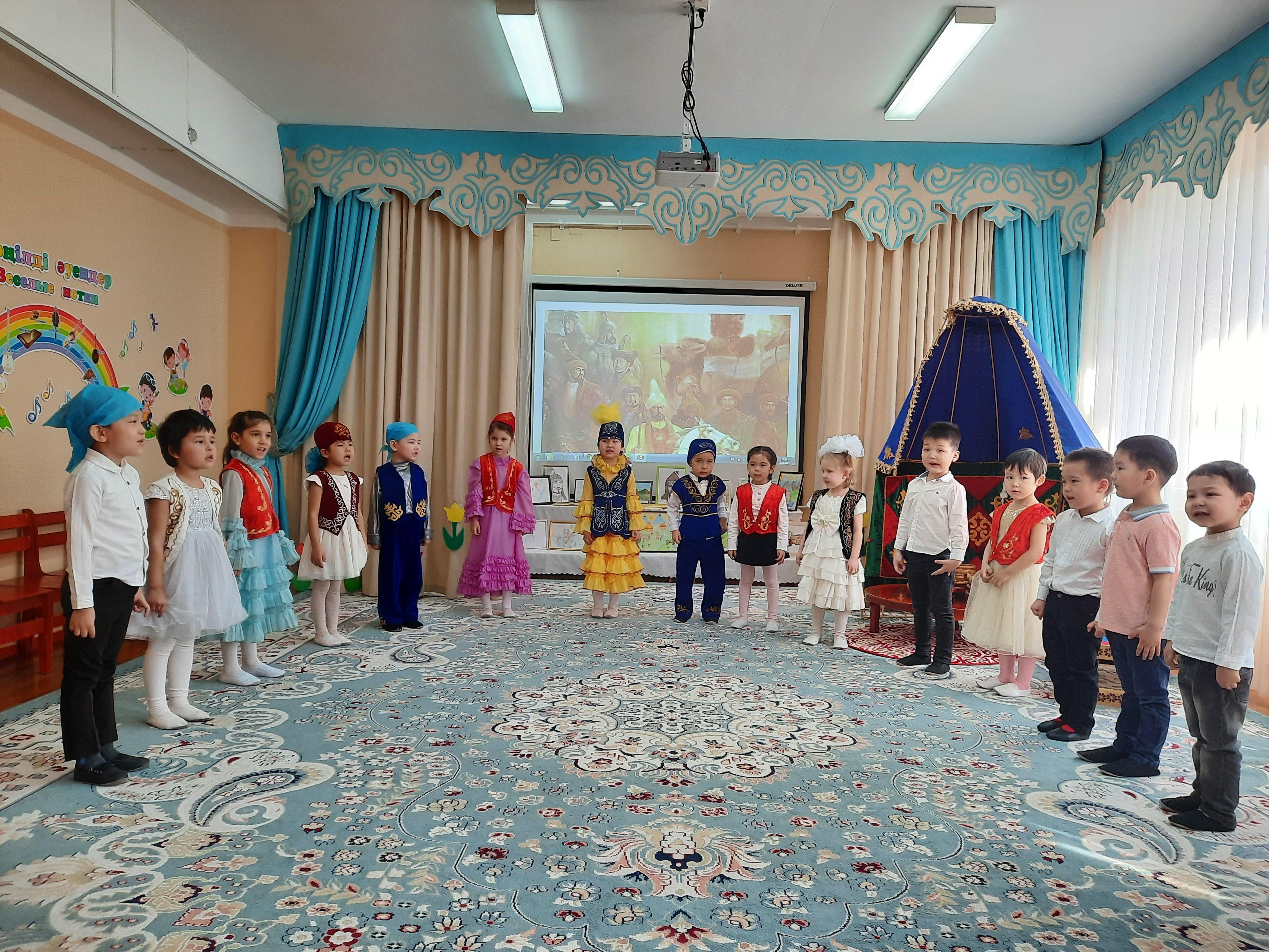 "Тарихқа  тағзым  күні". Цель: Расширить знания  детей об истории и культуре  казахского народа. Предшкольная группа